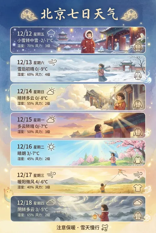 Beijing 7-Day Weather Forecast - Poster