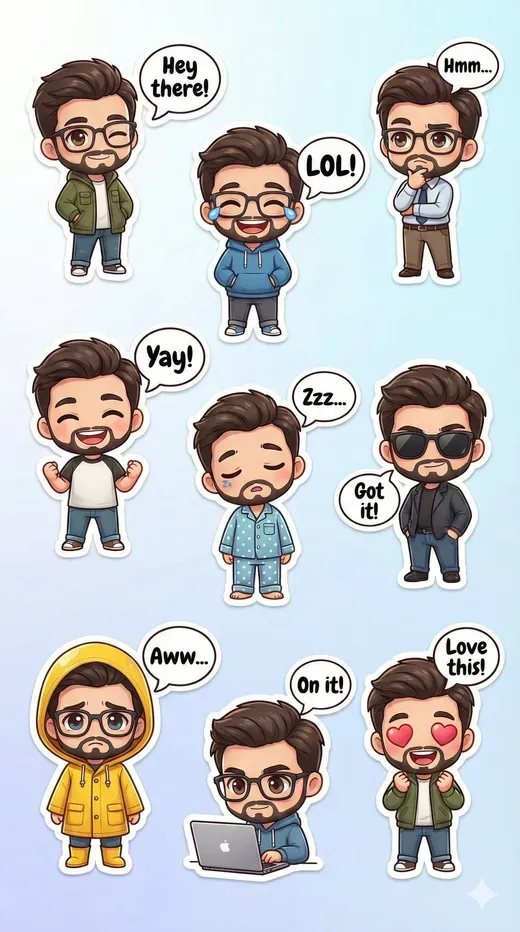 Q Version Character Nine-Square Grid