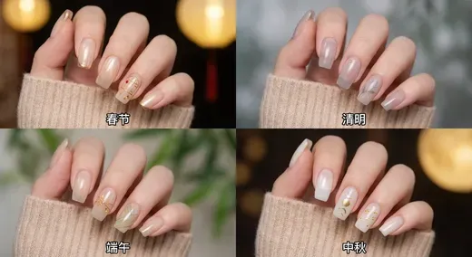 Chinese Four Great Festivals Nail Art Quadtych