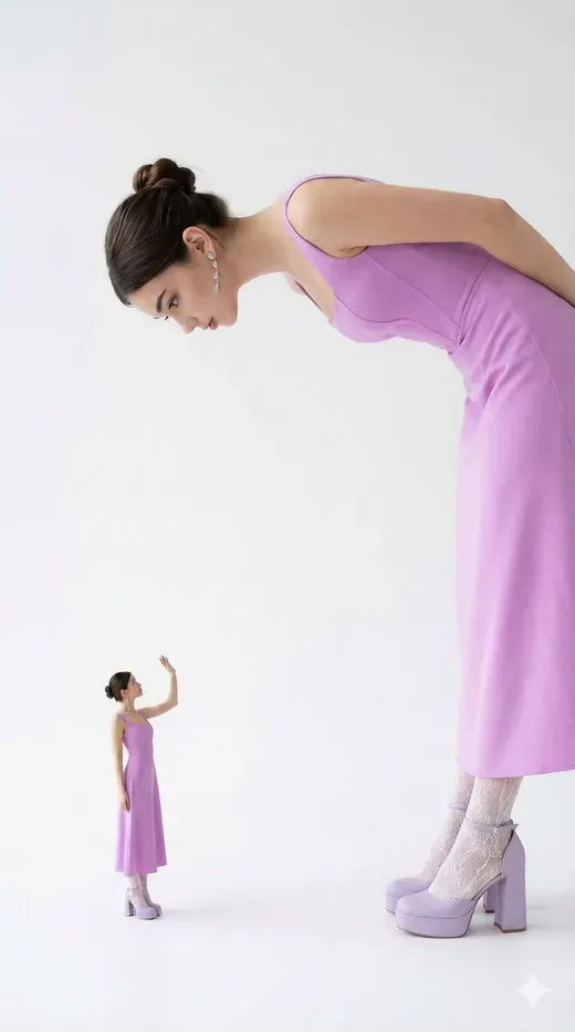 Lilac Dress: Female Double Version Proportions Compared