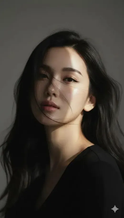 Close-up Portrait of Young Woman in Korean Fashion