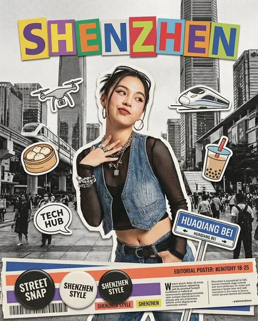 Y2K Era Collage Poster