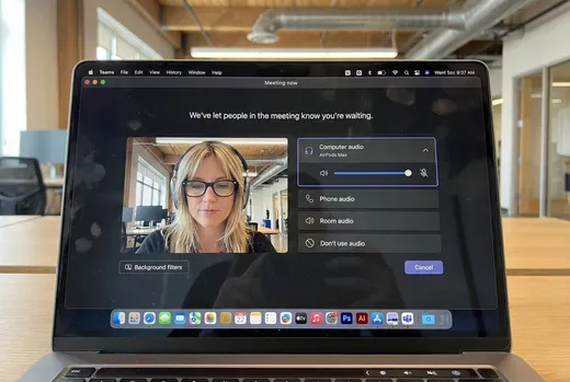 Hyperrealistic Macbook Screen Video Conference Image