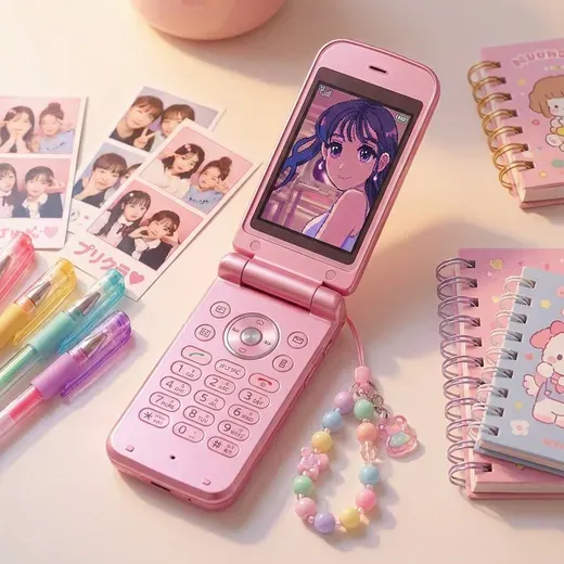 Displayed on a Phone Screen in Early 2000s Japan