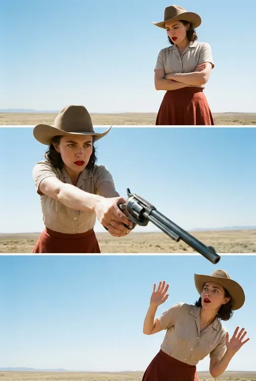 Triptych Depicting Three Consecutive Moments of a Woman