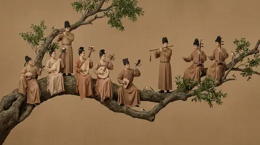 Court Orchestra Playing Music on a Branch