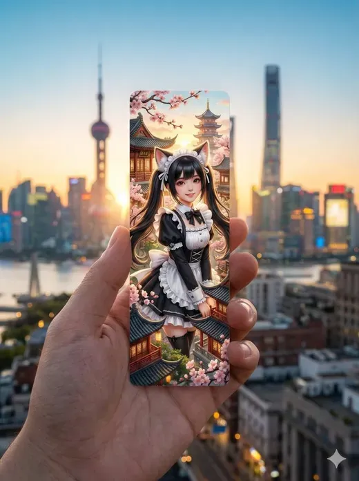 Hand Holding a Slim Vertical Die-Cut Bookmark