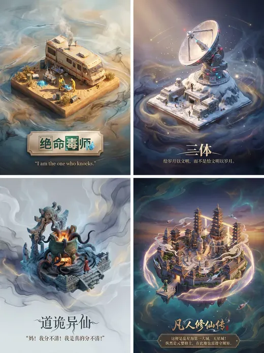 Generate Scene Posters for Any Film or Novel