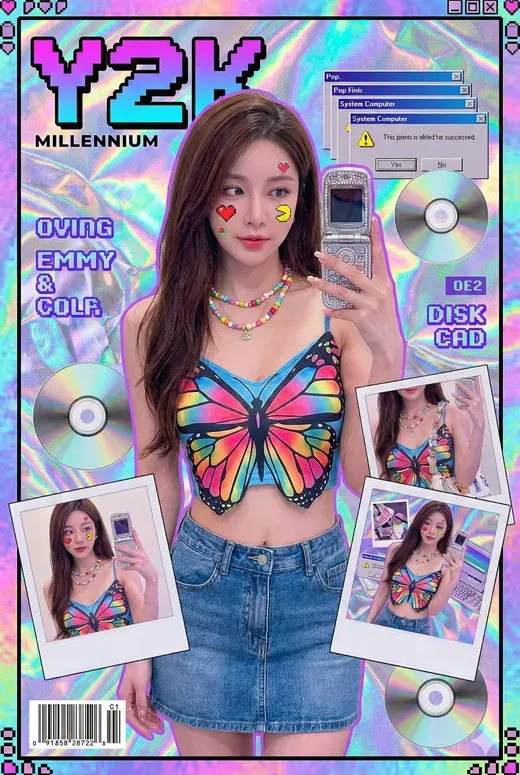 Y2K Millennial Hot Girl Retro Pixel Style