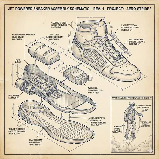 Hyperrealistic Exploded Technical View