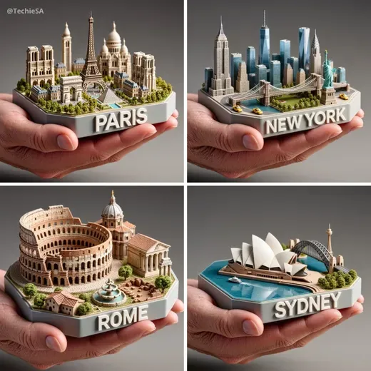 Hand Gently Holding a City 3D Collectible Model
