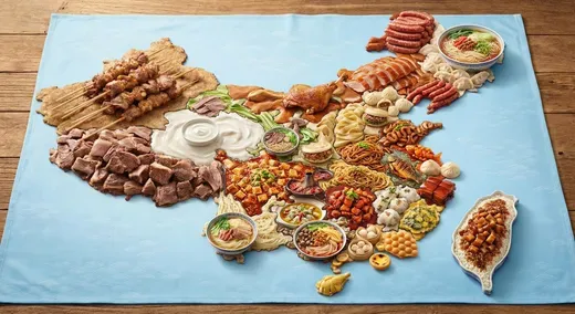 Create a China Map Made of Provincial Cuisine