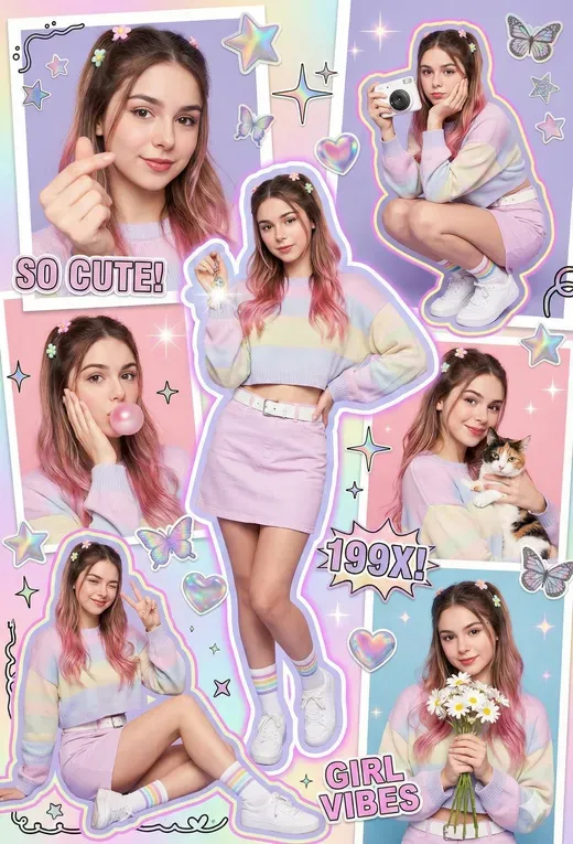 Colorful Y2K Scrapbook Poster