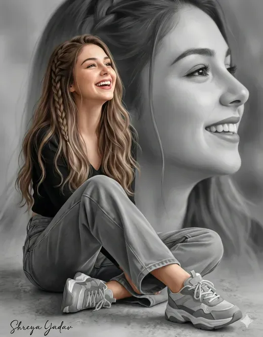 Soft Blurred Side Close-up of the Same Face