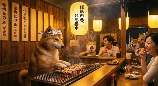 Japanese Izakaya style grilled dog skewers