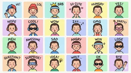 LINE Style Half-Body Q Version Emoticons