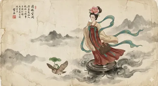 Traditional Chinese Gongbi Ink Painting - Fairy