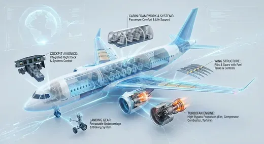 Airplane 3D Cutaway Infographic