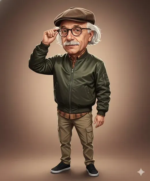 Digital caricature of a middle-aged man