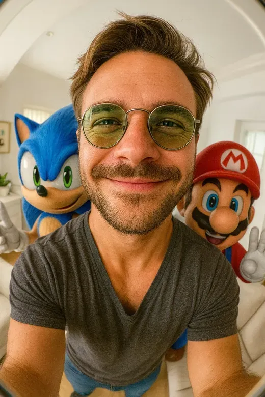 Photo of Someone with Sonic and Mario