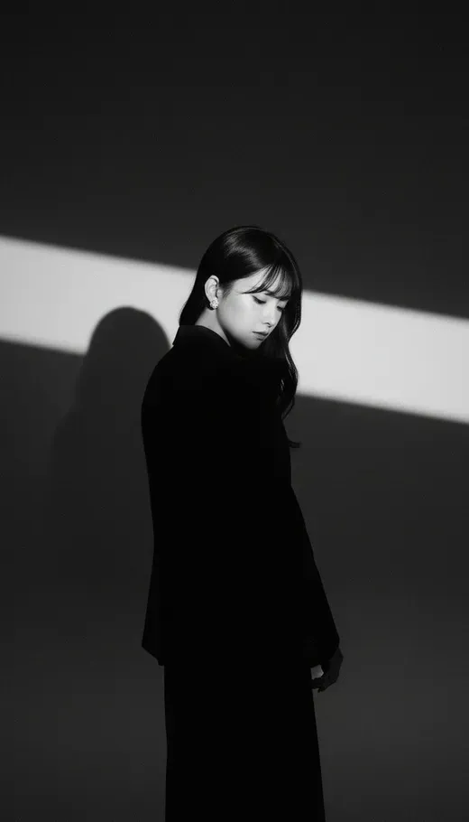 Dramatic Black and White Studio Portrait