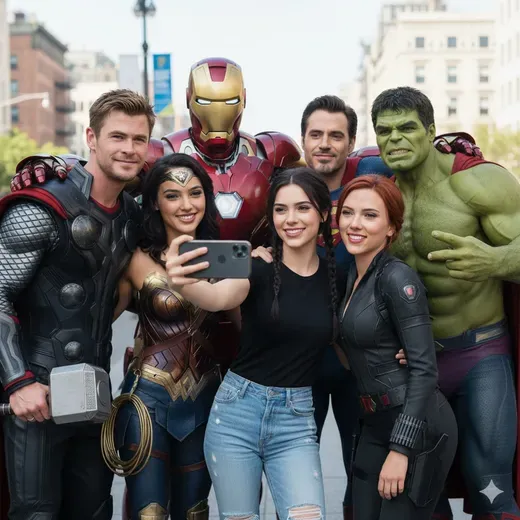 Selfie with Marvel Characters