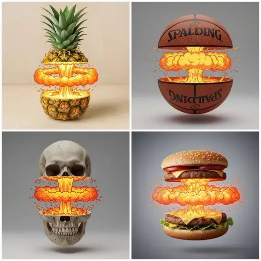 Cutaway Object with Cartoon Explosion