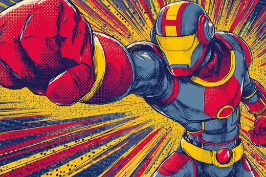 Retro Comic Book Style Cartoon Illustration