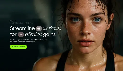 Brand Landing Page - Young Woman's Face Close-up After Workout