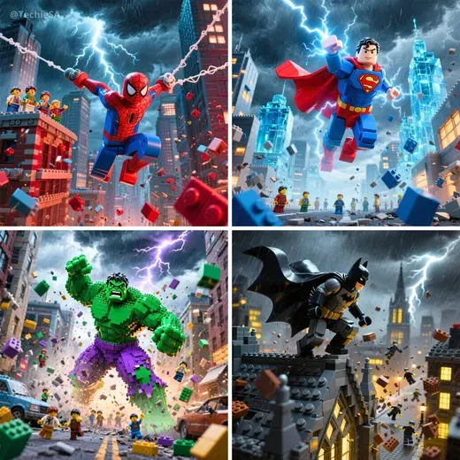 Lego Superheroes Striking Dynamic Poses