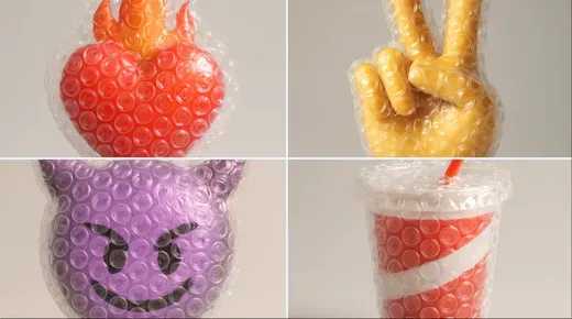 Covering Emojis with Bubble Wrap