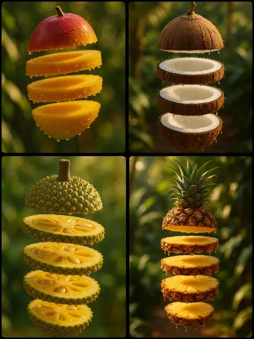 Creating Suspended Sliced Fruits