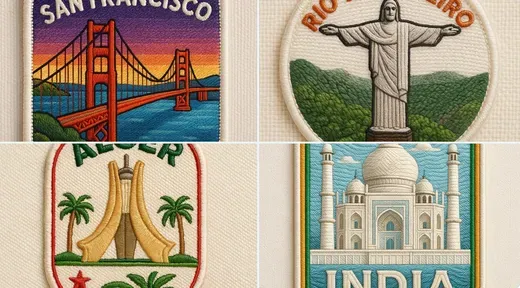 City Embroidery Sticker Photo