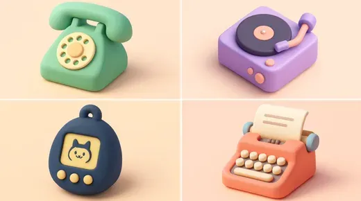 Cute Pastel Clay 3D Icons